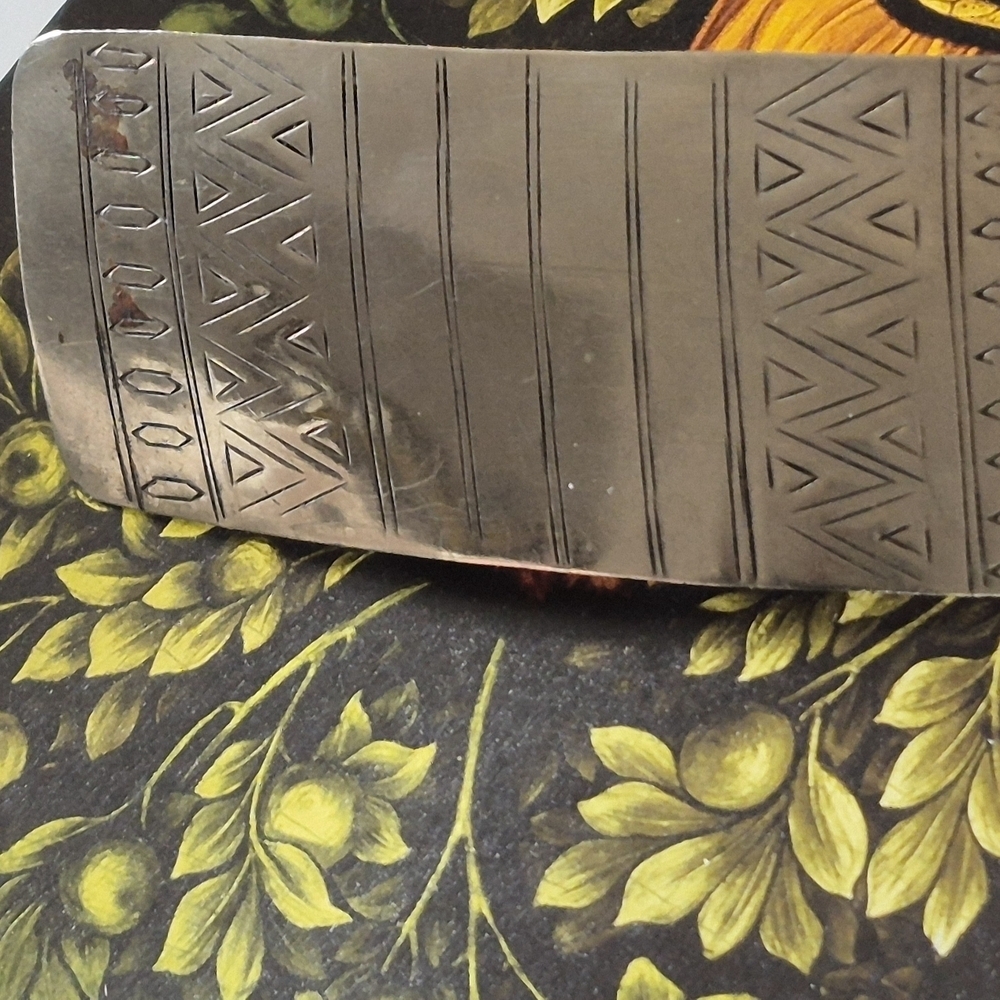Silver Geometric Patterned Cuff Bracelet - Picture 5 of 8